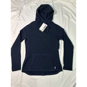 STIO Sweetwater Navy Mountain Shadow 1/4 Zip Fleece Pullover Hoodie Womens M NEW